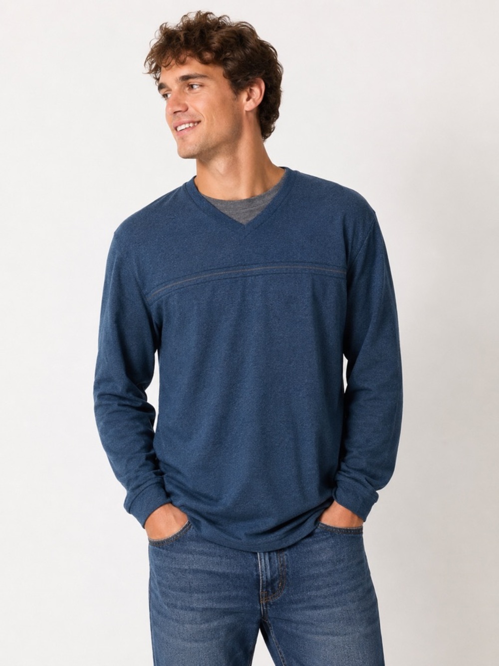 Van Heusen Coastal Luxe Layered V-Neck Pullover Sweater XL